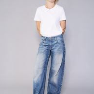 Amal Stacked Barrel Jean