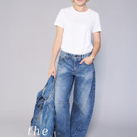 Amal Stacked Barrel Jean