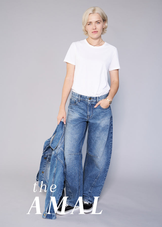 Amal Stacked Barrel Jean